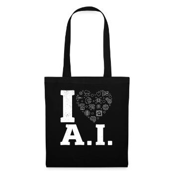 I Love Ai - Artificial Intelligence Machine Learni - Stoffbeutel - Schwarz - Vorne