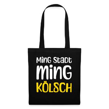 Ming Stadt Ming Kölsch Kölle Kölner Karneval Köln - Stoffbeutel - Schwarz - Vorne