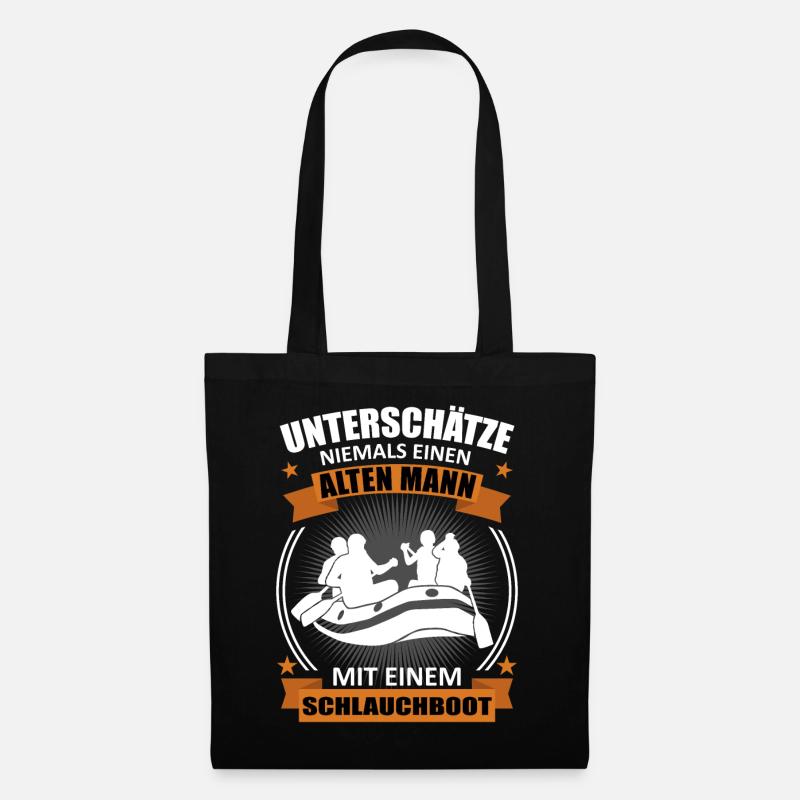 Rafting Alter Mann Spruch Wassersport Geschenk - Stoffbeutel - Schwarz