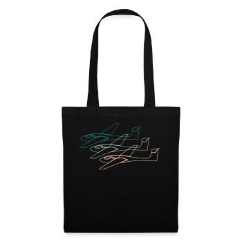 Planeur Planeur Pilote Avion Cadeau - Sac en tissu - noir - Devant