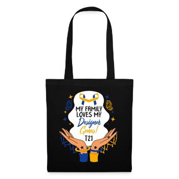Chemise de la Journée mondiale du syndrome de Down, ma famille aime mon - Sac en tissu - noir - Devant