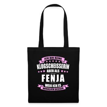 Name Fenja Vorname Klugscheisserin Namenstag - Stoffbeutel - Schwarz - Vorne