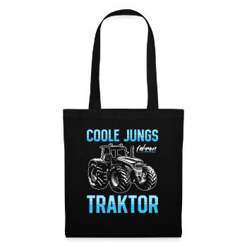 Coole Jungs fahren Traktor für jeden Traktorfan - Stoffbeutel - Schwarz - Vorne