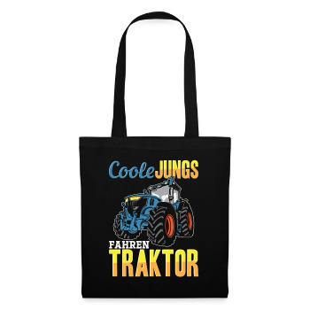 Coole Jungs fahren Traktor für jeden Traktorfan - Stoffbeutel - Schwarz - Vorne