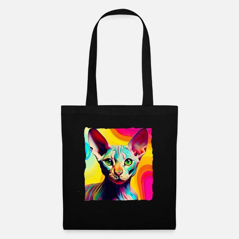 Coole Nacktkatze Pop Art - Stoffbeutel - Schwarz