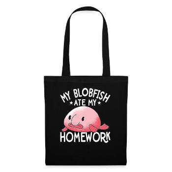 Blobfish Aß Meine Hausaufgaben Blobfishes Besitzer - Stoffbeutel - Schwarz - Vorne