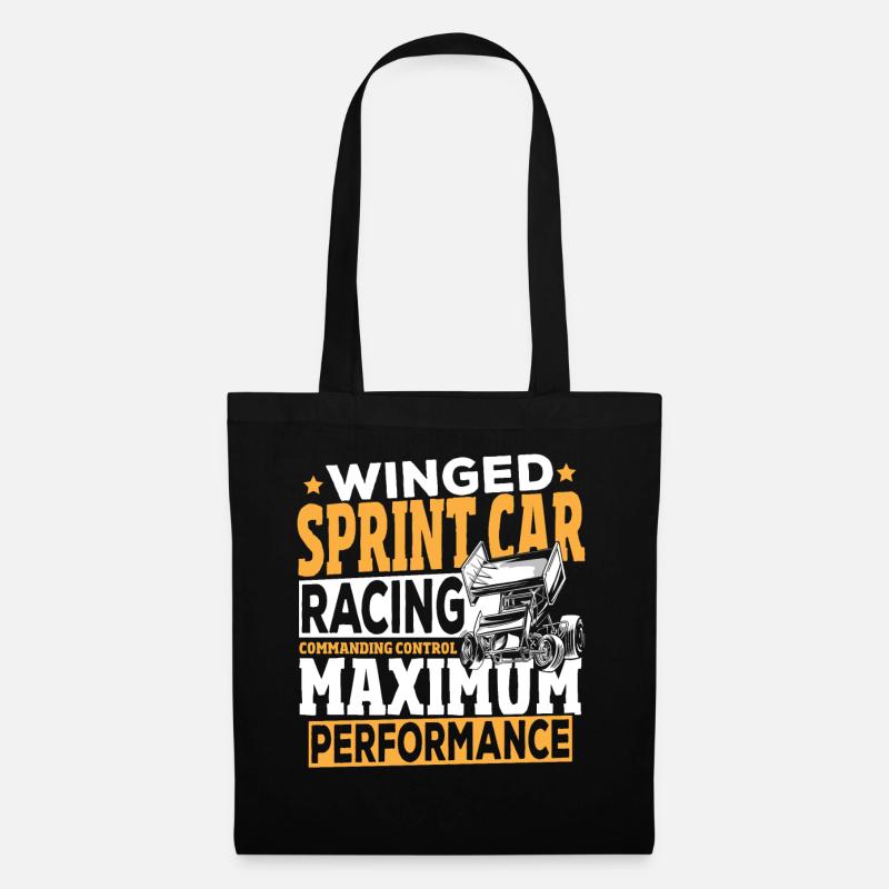 Winged Sprint Car Racing Beherrschbare Leistung - Stoffbeutel - Schwarz