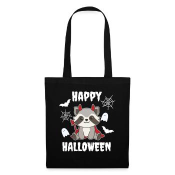 Raccoon Happy Halloween Devil Costume - Tote Bag - black - Front