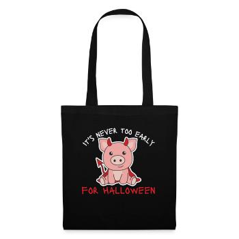 Pig it's never too early for Halloween devil - Tote Bag - black - Front