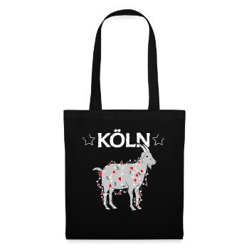 Köln Cologne Colonia Kölle Geißbock Fußballfan - Stoffbeutel - Schwarz - Vorne