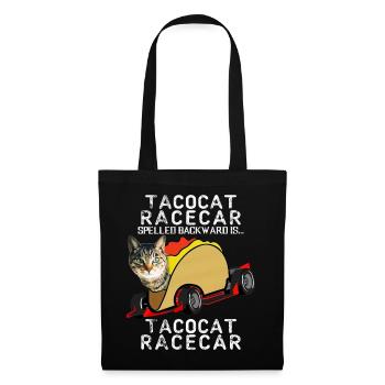 Tacocat Rennwagen Verrücktes mexikanisches Essen Fast Car Lustig - Stoffbeutel - Schwarz - Vorne