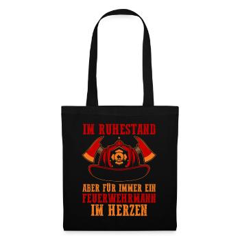 Feuerwehrmann Rentner Ruehstand Rante Feuerwehr - Stoffbeutel - Schwarz - Vorne