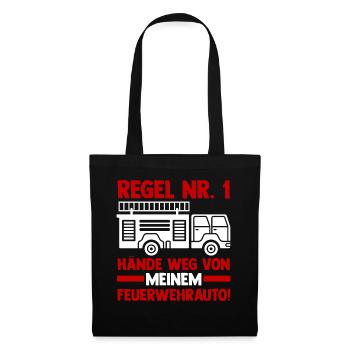 Feuerwehrauto Feuerwehrmann Feuerwehr - Stoffbeutel - Schwarz - Vorne