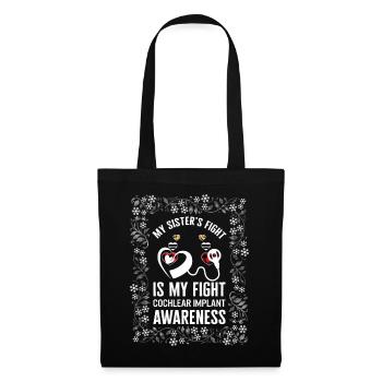 Chemise de sensibilisation à la perte auditive, le combat de ma sœur - Sac en tissu - noir - Devant