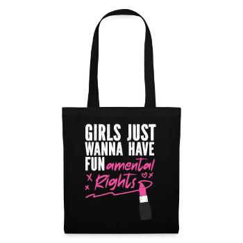 Feminist Lipstick Girls Just Wanna - Stoffbeutel - Schwarz - Vorne