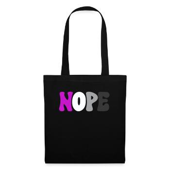 Nope Asexuality Pride Month Ace Aromantic Aro - Stoffbeutel - Schwarz - Vorne