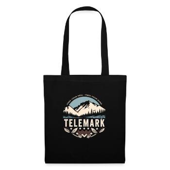 Telemark Ski Tourenski Ferse Frei Freeheel Vintage - Stoffbeutel - Schwarz - Vorne