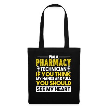 Pharmacy Technician Pharmacy Technician Full Heart - Tote Bag - black - Front