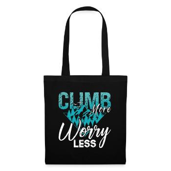 Rock Climbing Climb More Worry Less Mountaineering - Tote Bag - black - Front
