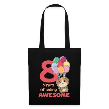 Cochons d’Inde pour les enfants de 8e anniversaire huit - Sac en tissu - noir - Devant