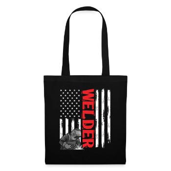 Soudeur Soudeur USA Flag Patriot - Sac en tissu - noir - Devant