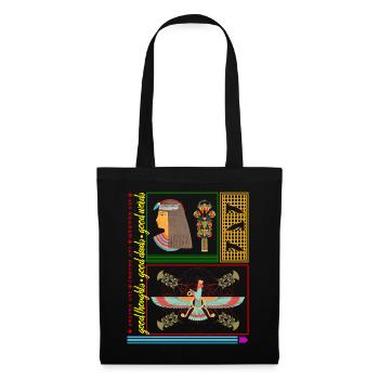 Zoroastrianism Shirt, Good Thoughts Good Words - Tote Bag - black - Front