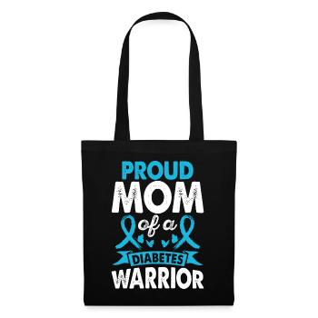 Mama Of Diabetes Warrior Awareness Month Blau - Stoffbeutel - Schwarz - Vorne