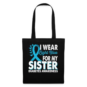 Portez du bleu clair pour prendre conscience de - Sac en tissu - noir - Devant