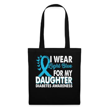 Portez du bleu clair pour donner le diabète à votre fille - Sac en tissu - noir - Devant