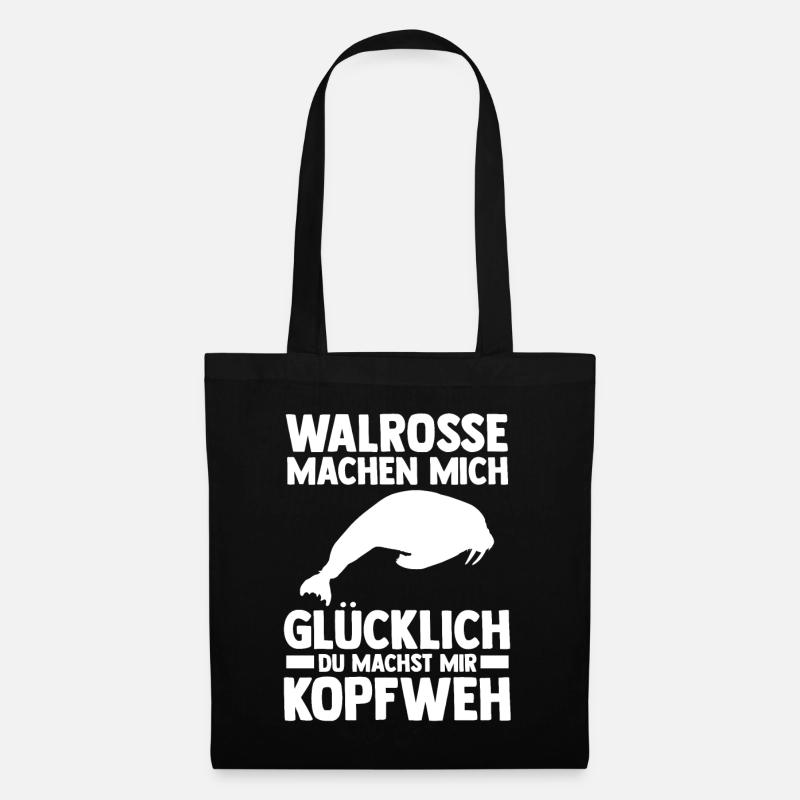 Walross - Stoffbeutel - Schwarz