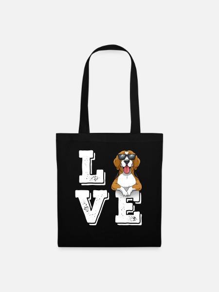 Love Beagle - Stoffbeutel - Schwarz