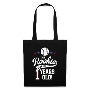 Baseball Birthday Party This Rookie Just Hit - Tote Bag - black - Front