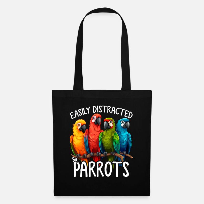 Easily Distracted By Funny Parrot Quaker Parrot - Tote Bag - black