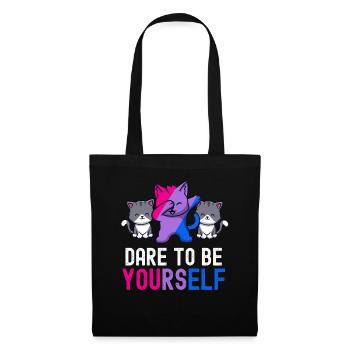 Osez être vous-même Mignon Bisexuel Bi Pride Mois - Sac en tissu - noir - Devant