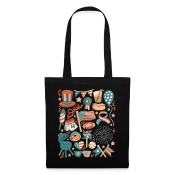 USA 4 juillet Jour de l’Indépendance Amerika - Sac en tissu - noir - Devant