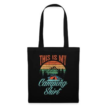 Mein Camping Shirt Retro Camper Campen - Stoffbeutel - Schwarz - Vorne