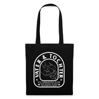 Vater-Tochter-Shirt, ein verrucktes team das mama - Sac en tissu - noir - Devant