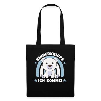 Kinderkrippe Ich Komme! Eisbär - Stoffbeutel - Schwarz - Vorne