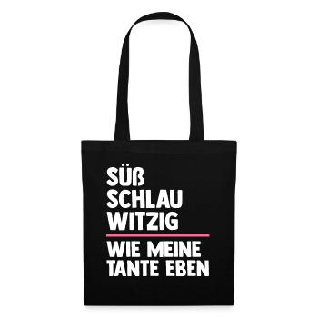 Patentante Neffe Nichte Tante - Stoffbeutel - Schwarz - Vorne