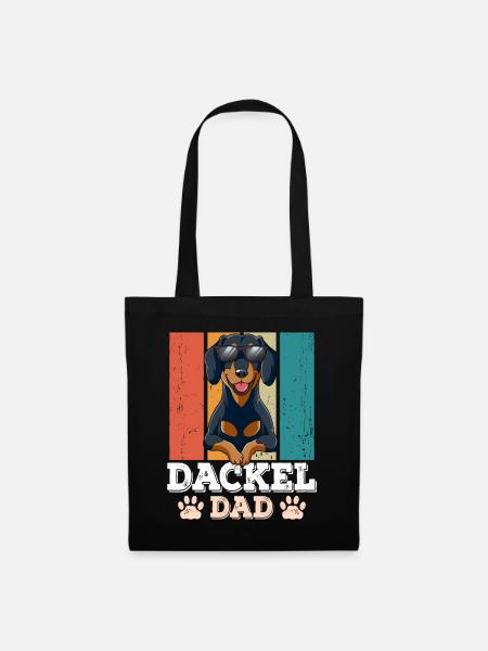 Dackel Dad - Stoffbeutel - Schwarz