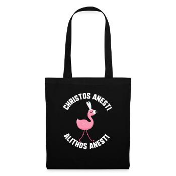 Ostern Christos Anesti Alithos Anesti Flamingo - Stoffbeutel - Schwarz - Vorne