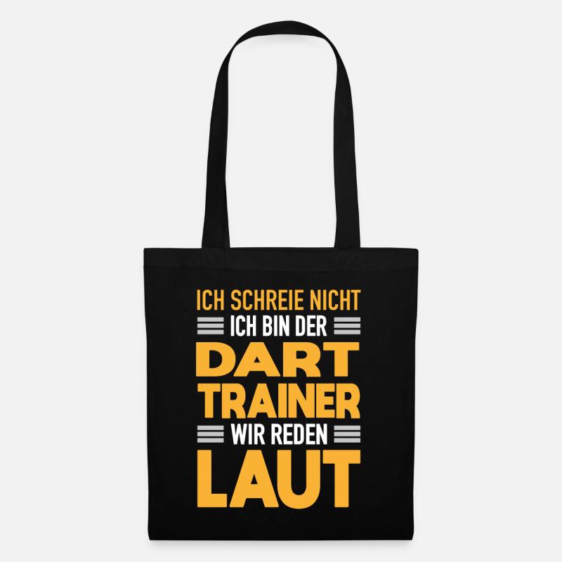 Dart Trainer Werden Laut Dart Coach Geschenk - Stoffbeutel - Schwarz