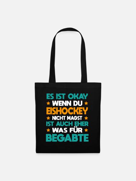 Eishockey Für Begabte Eishockeyspieler Geschenk - Stoffbeutel - Schwarz