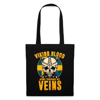 Wikinger Blut fliesst durch meine Adern - Schweden - Stoffbeutel - Schwarz - Vorne