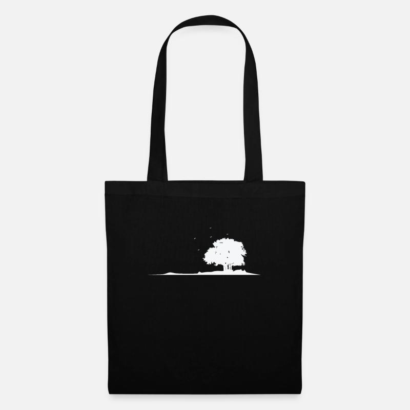 Arbre dans le champ feuilles de nature - Sac en tissu - noir
