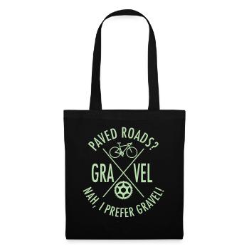 I Prefer Gravel Bike Radfahrer Bikepacking Fahrrad - Stoffbeutel - Schwarz - Vorne