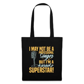 Un chanteur de karaoké dit superstar du karaoké rétro - Sac en tissu - noir - Devant