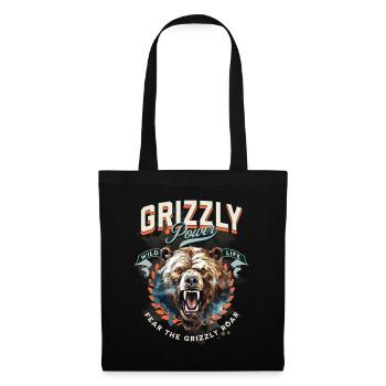 Bear Grizzly Roars Bear's Head Nature Wilderness Forest - Tote Bag - black - Front