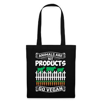 Animals are not products go vegan - Tote Bag - black - Front