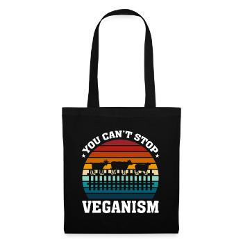 Veganismus Kann Man Nicht Aufhalten - Stoffbeutel - Schwarz - Vorne